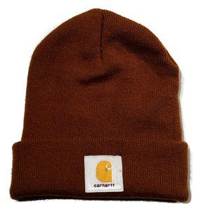Carhartt‎ Knit Cuffed Beanie Hat Brown A18 Watch Classic Acrylic Made in China
